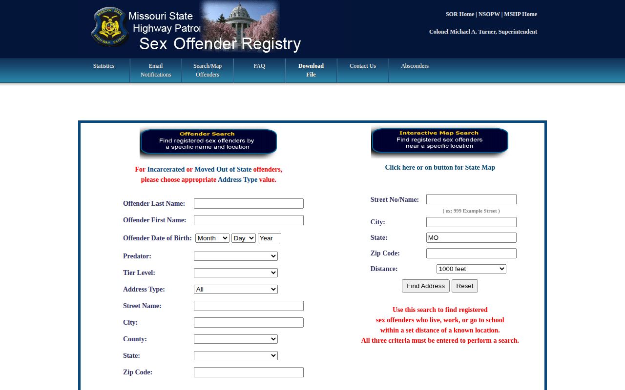 Missouri registry Montgomery County photograph and release record search